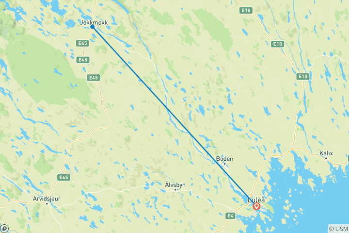 Karte von Eine Winterreise durch das wilde Lappland, 7 Nächte