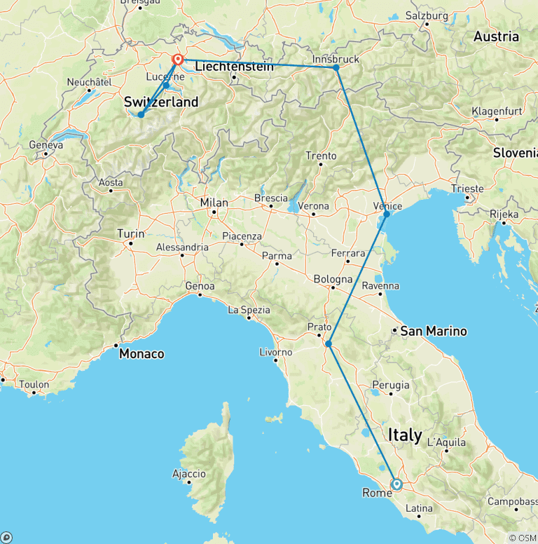 Map of Classical Italy and Switzerland IND
