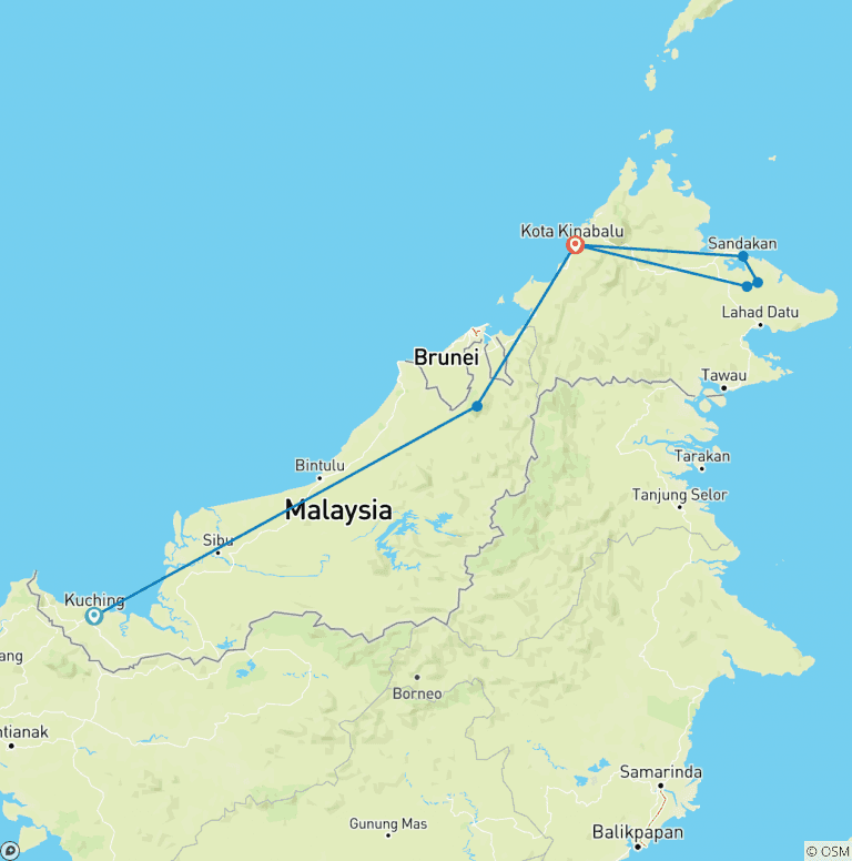 Map of Journeys: Best of Borneo National Geographic Journeys
