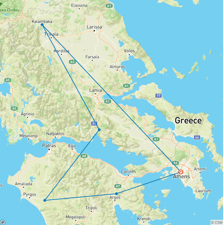 Map of Wonders of Ancient Greece - 7 Days
