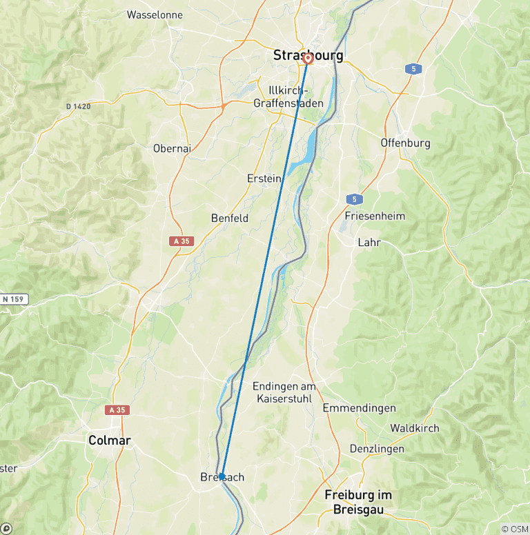 Map of New Year on the Wild Rhine (port-to-port cruise)