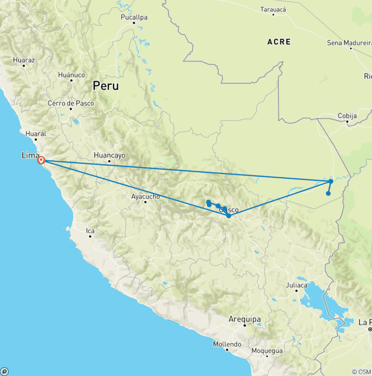 Map of The Inca Journey