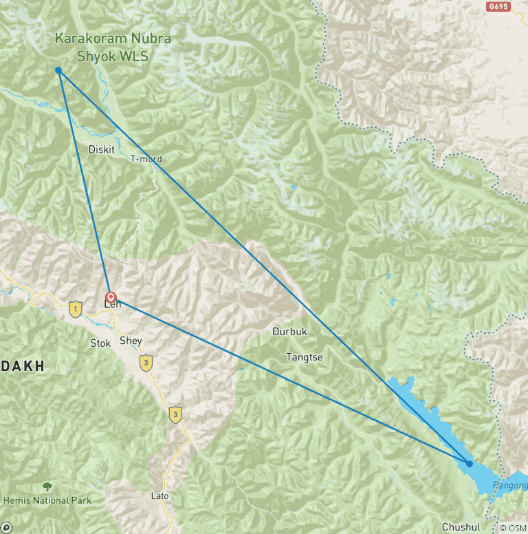 Map of The Quaint Monasteries & the Eternal Bliss: Leh -Ladakh