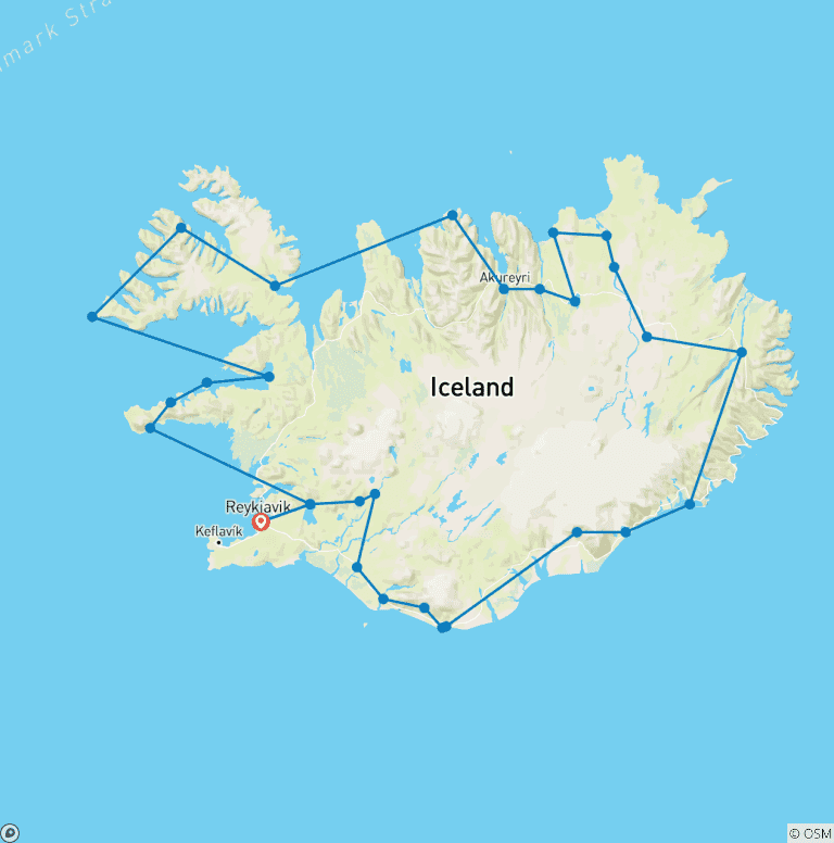 Map of The Great Round Tour: Around Iceland in 13 days