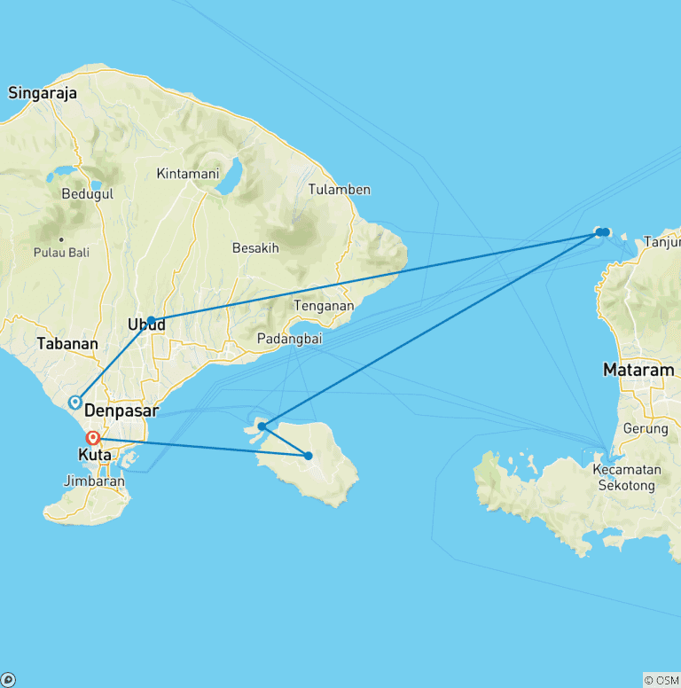 Map of Bali Bucket List Original 10 Day Tour
