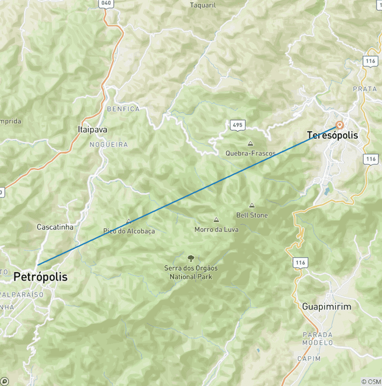 Map of Petrópolis x Teresópolis Trekking - The Most Beautiful Crossing in Brazil