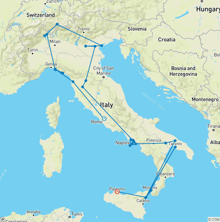 Map of Grand Italy & Sicily (Classic)