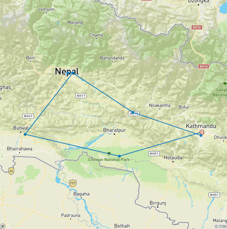 Map of Buddhist Darshan Tour - 10 Days