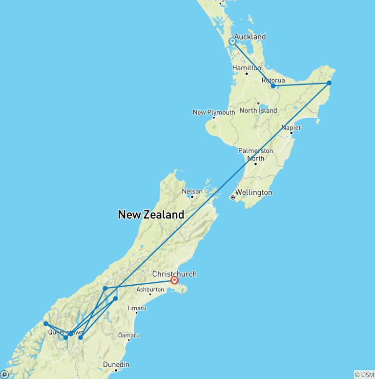 Map of Contrasts Of New Zealand
