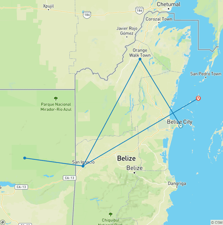 Map of Land of Belize