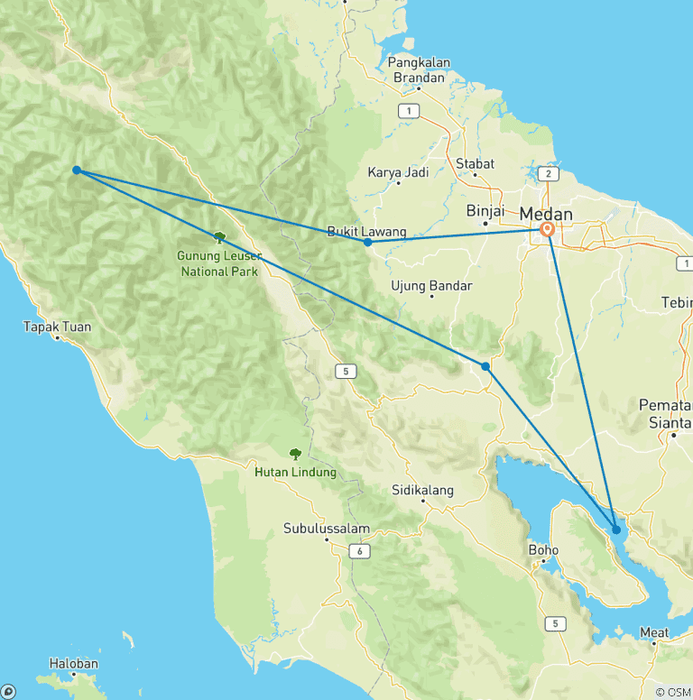 Map of Sumatra Adventure