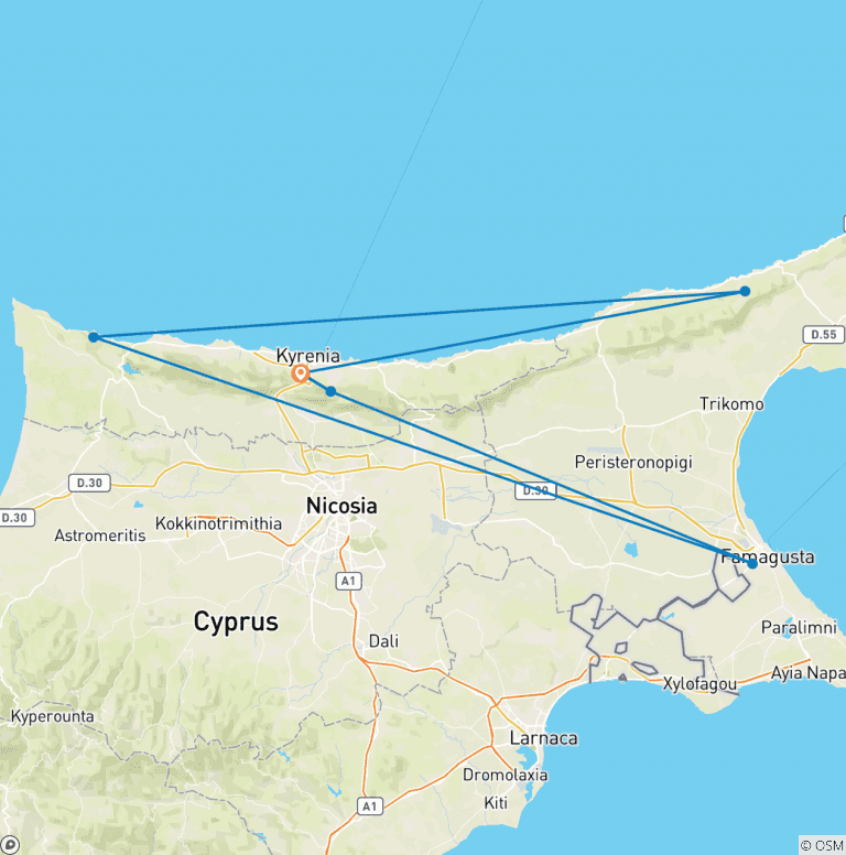 Map of Walking in Northern Cyprus