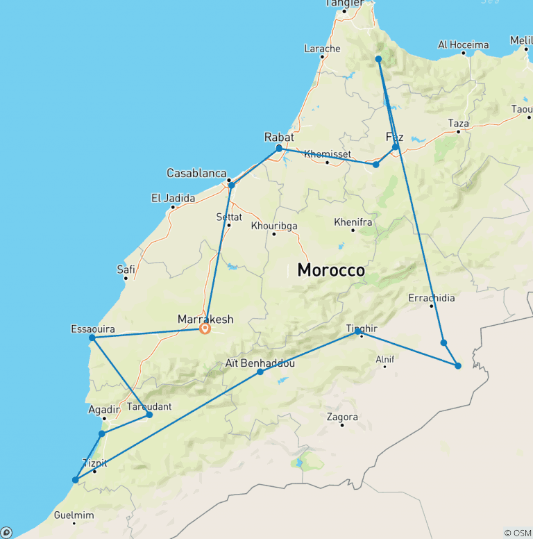 Map of Grand Tour of Morocco