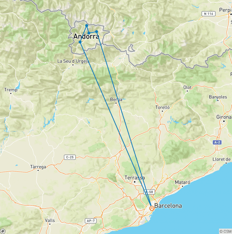 Map of Walking in the Pyrenees