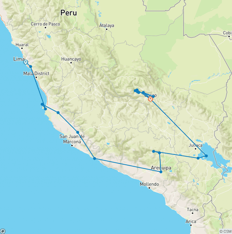 Map of Peru In Depth and the Inca Trail