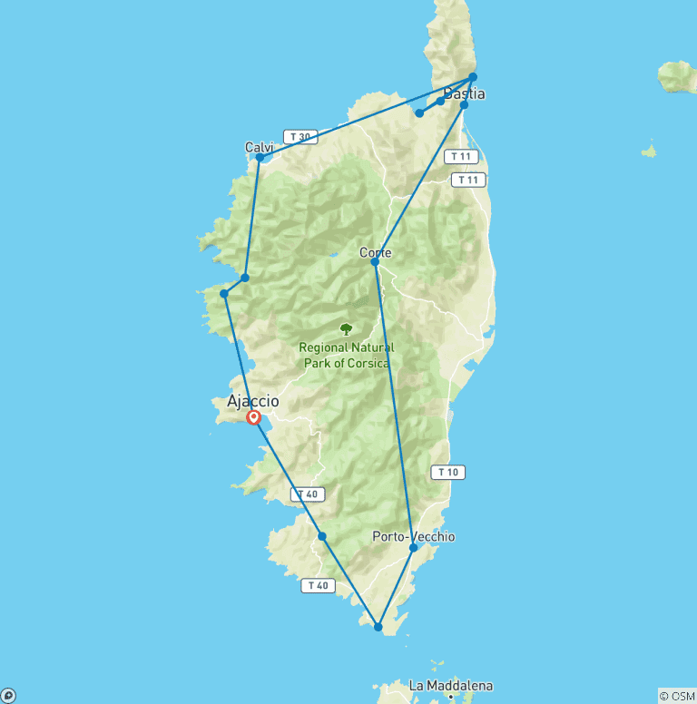 Map of Corsica Grand Tour - Walking & Hiking