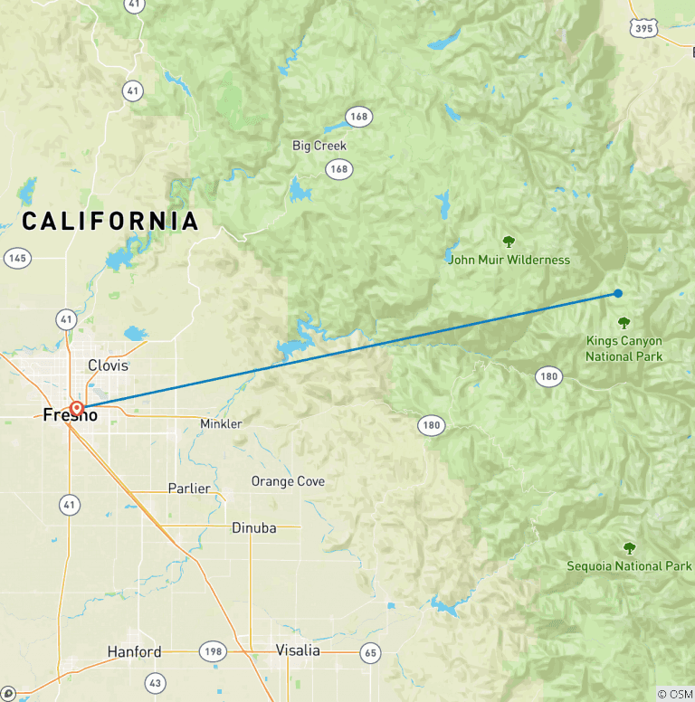 Map of John Muir Trail: Rae Lakes Loop