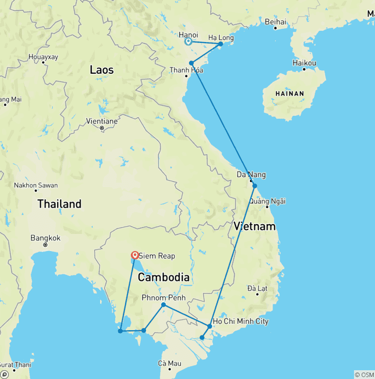 Map of Vietnam + Cambodia Intro