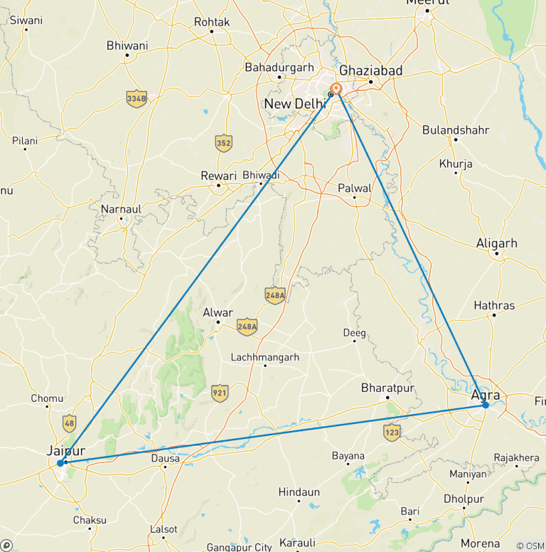 Map of Rapid Golden Triangle - 3 Days
