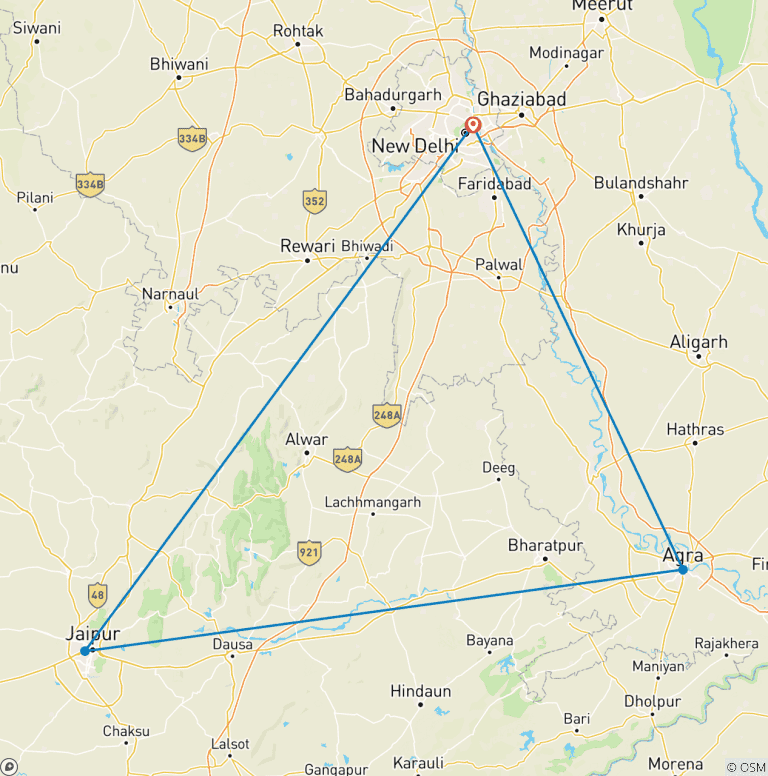 Map of Rapid Golden Triangle - 3 Days