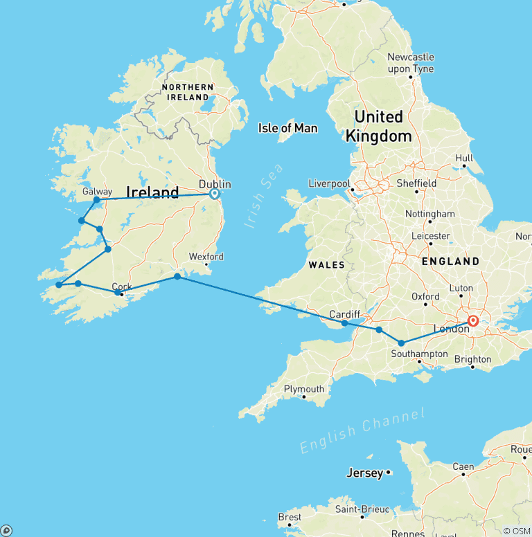 Map of From Dublin to London