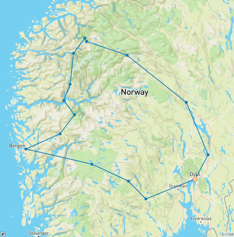 Map of Scenic Norway