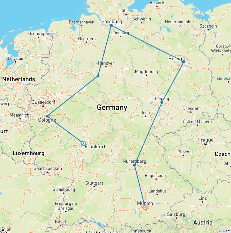 Map of Highlights of Germany