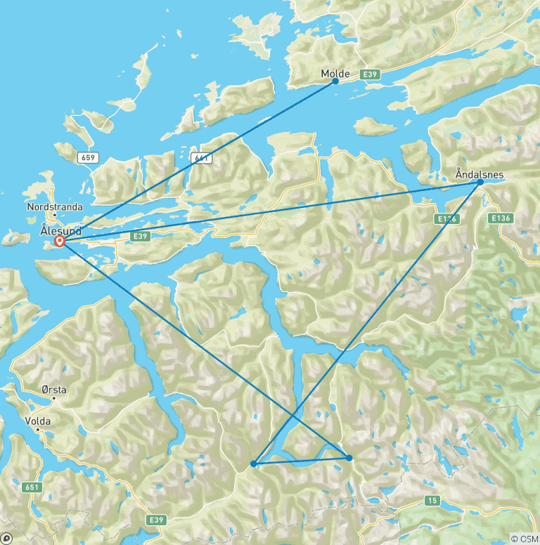 Map of Visit Fjords in Golden Autumn