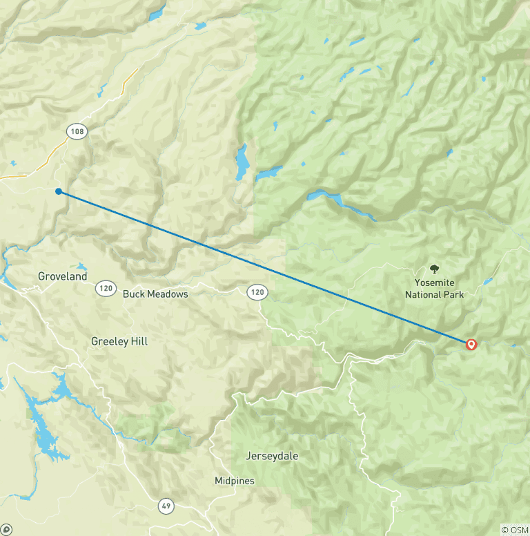 Map of Best of Yosemite Tour