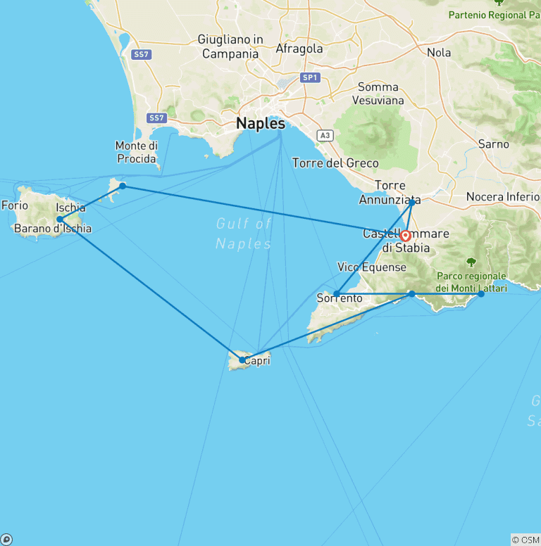 Map of Delicious Amalfi Coast - Luxury Sailing Catamaran ALL INCLUSIVE