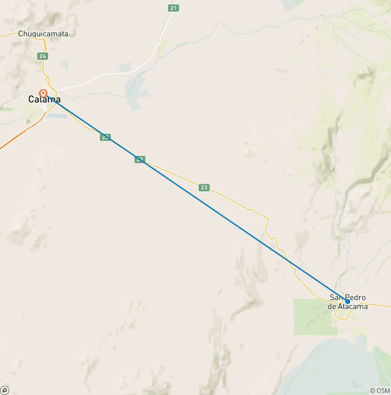 Map of 7 Days Exploring the Atacama Desert