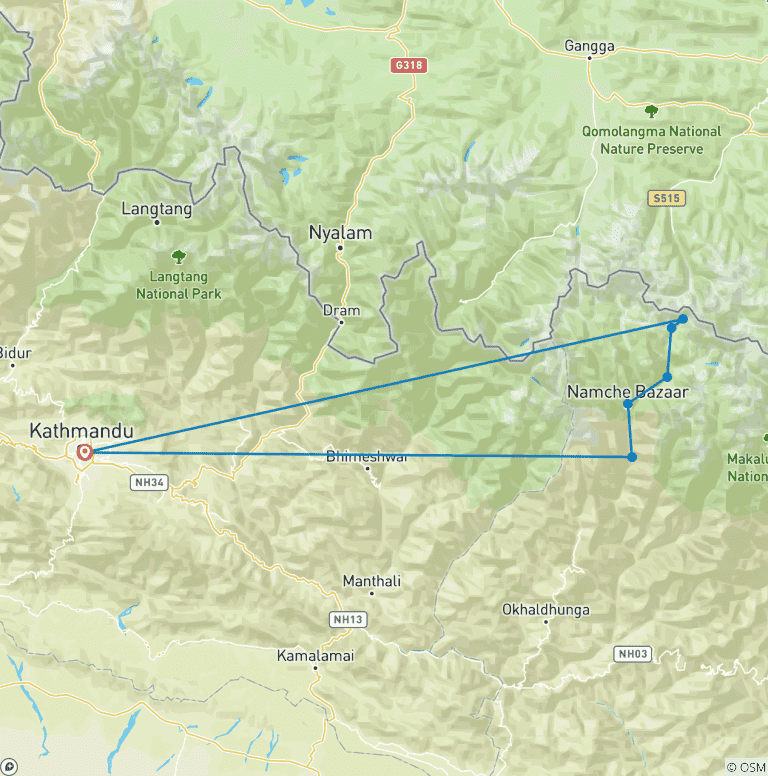 Map of Everest Base Camp Helicopter Tour - Kalapatthar Landed Tour