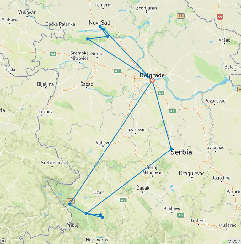 Map of Small Group: Discover Serbia