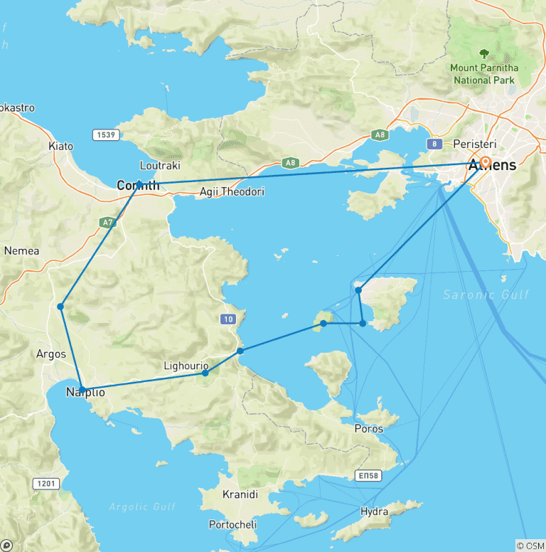 Map of Discovering the Saronic gulf