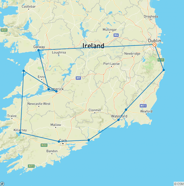 Map of Irish Highlights (Winter)
