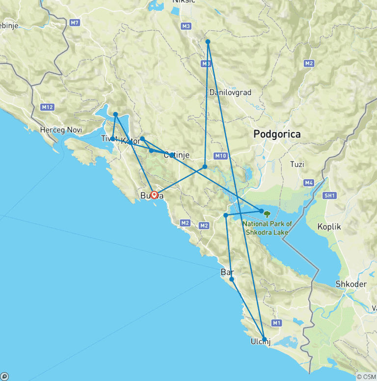 Map of Comfortable Montenegro Discovery