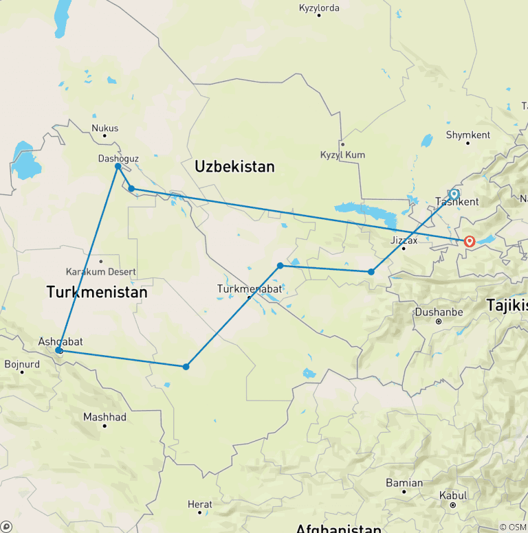 Map of Central Asia 3 Stans