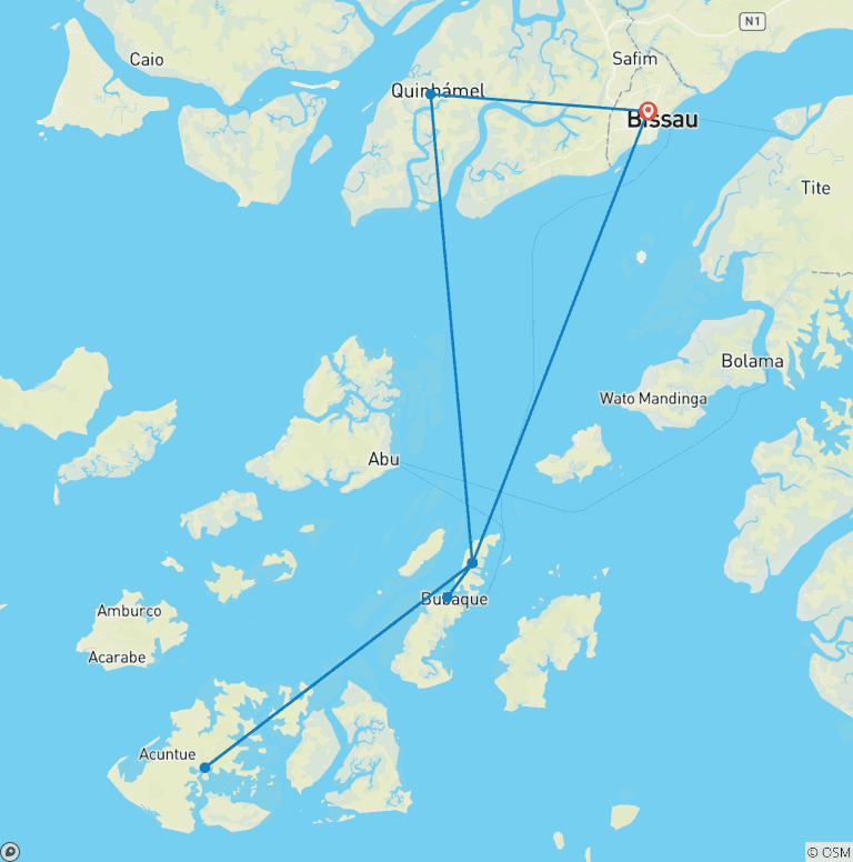 Map of Guinea Bissau Island Adventure