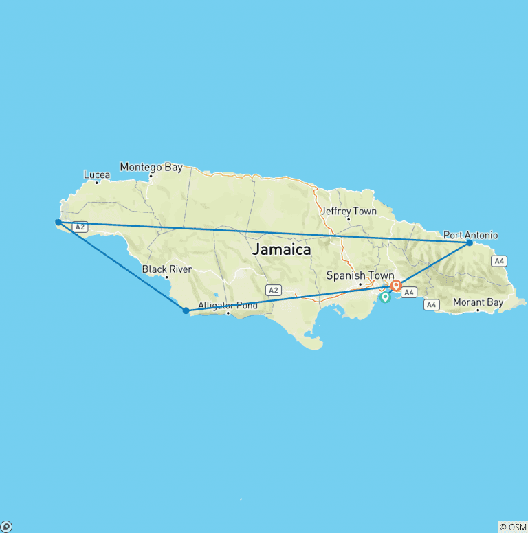 Map of Explore Jamaica