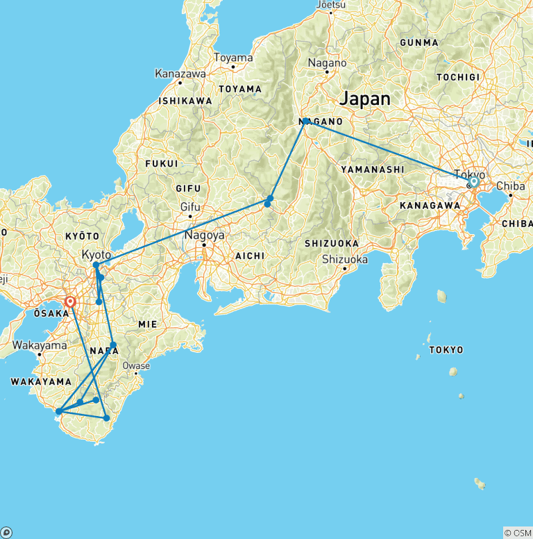Map of Walk Japan - Kumano Kodo Trail