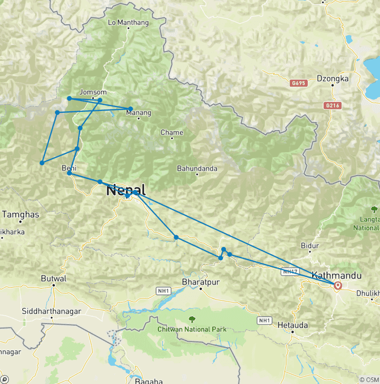 Map of Dhaulagiri Circuit Trek