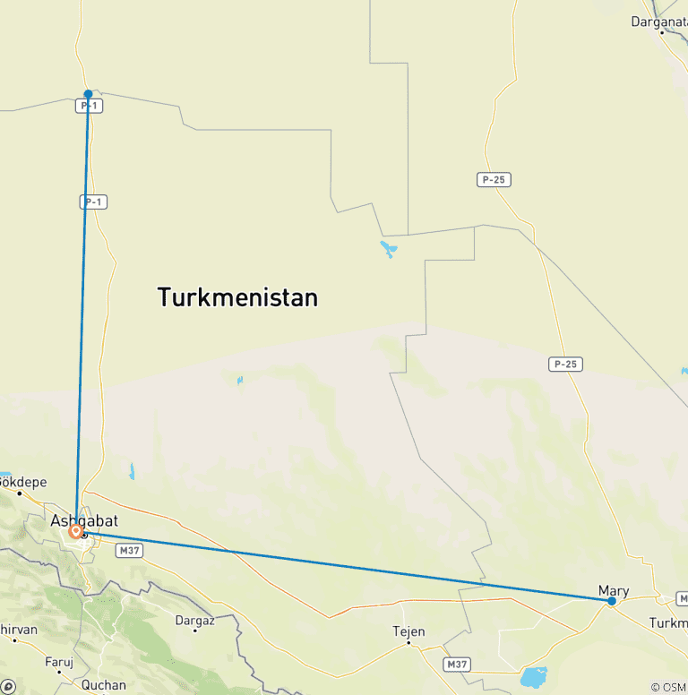 Map of Explore Turkmenistan