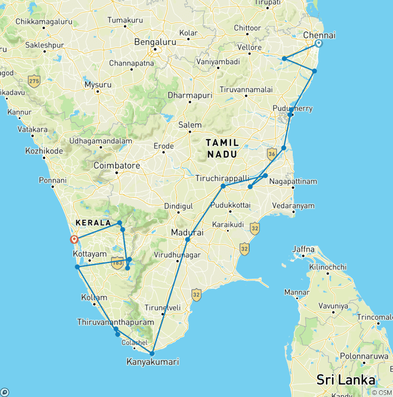 Map of Pride of South India
