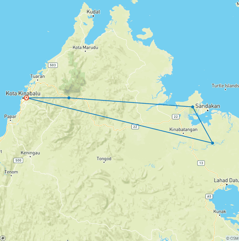 Map of Real Borneo (5 destinations)