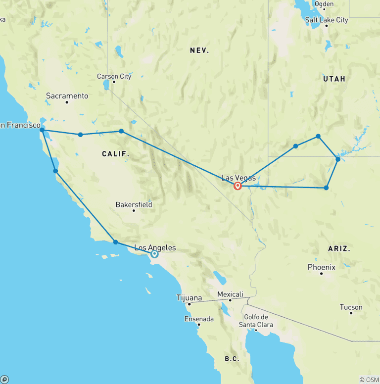 Map of Gold Experience 7 days