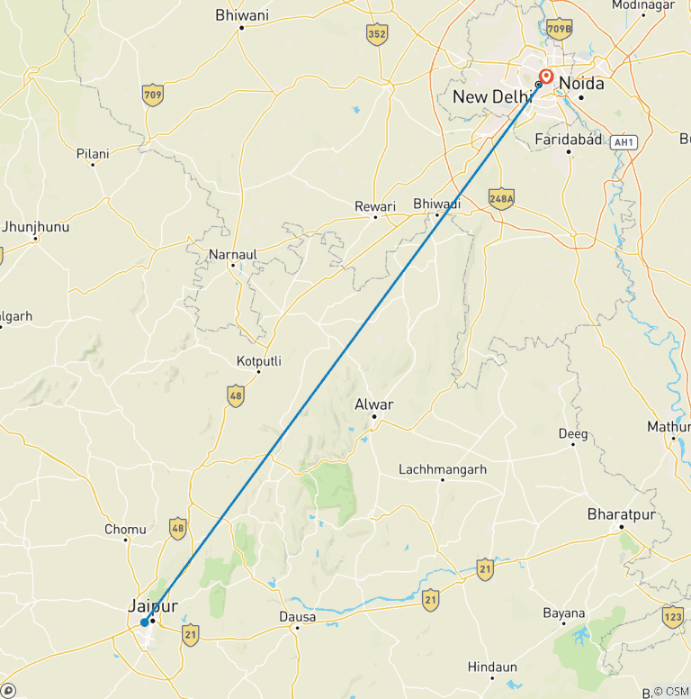 Map of Jaipur (from Delhi) - 3 Days