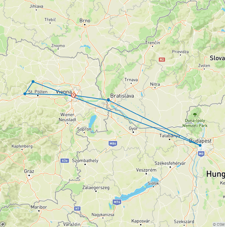 Map of Christmas on Danube - MS Albertina