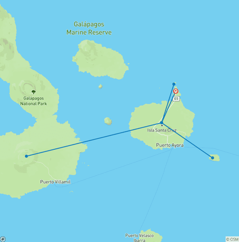 Map of Galapagos Harmony (7 Days)