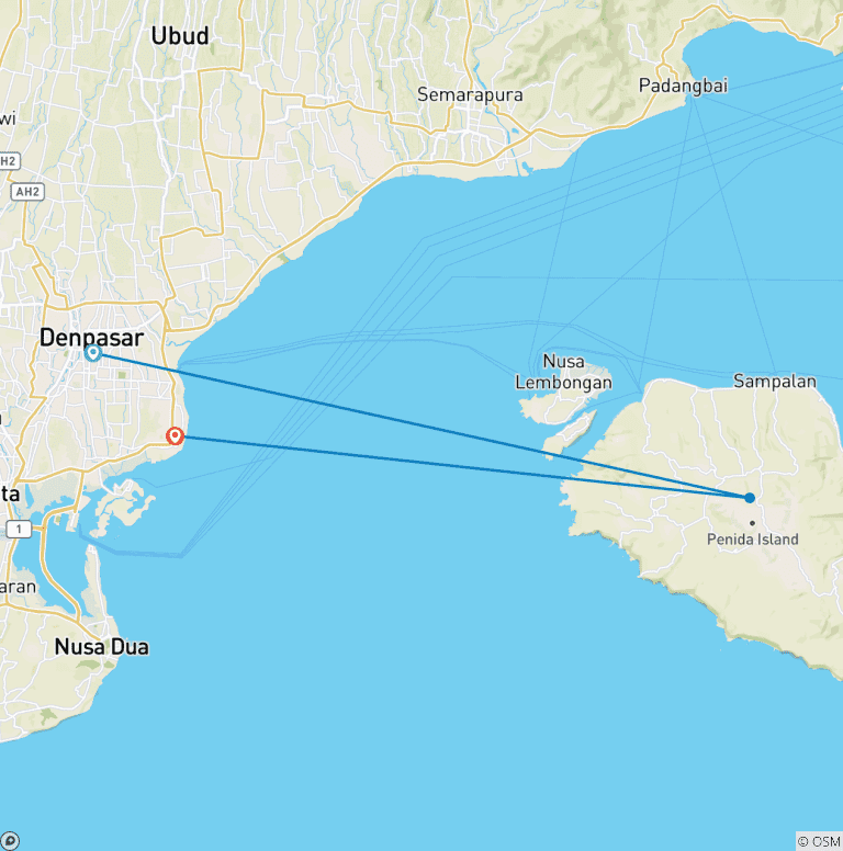 Map of 3 Days Experience Nusa Penida Island