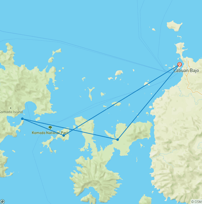 Map of Luxury Phinisi: 3Day Komodo Island Voyage